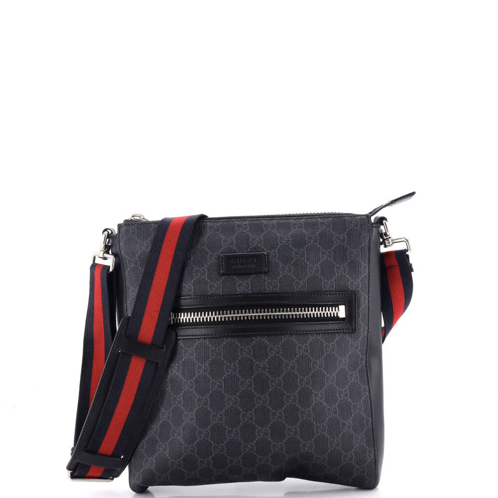 Gucci Web Strap Front Zip Messenger Bag #260830G91B